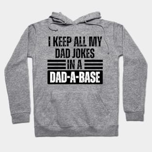 I Keep All My Dad Jokes in A Dad-A-Base - Hilarious Father's Day Jokes Gift Idea for Dad Hoodie